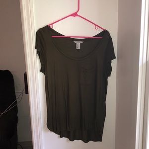 Olive green tee with pocket